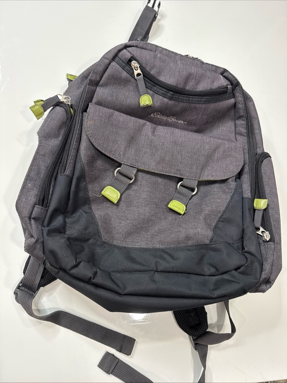 Eddie Bauer Dark/Grey Diaper Bag Backpack Great For Hiking And Busy Moms